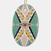 Modern Africa Center Vibrant Pattern Keramisch Ornament (Links)