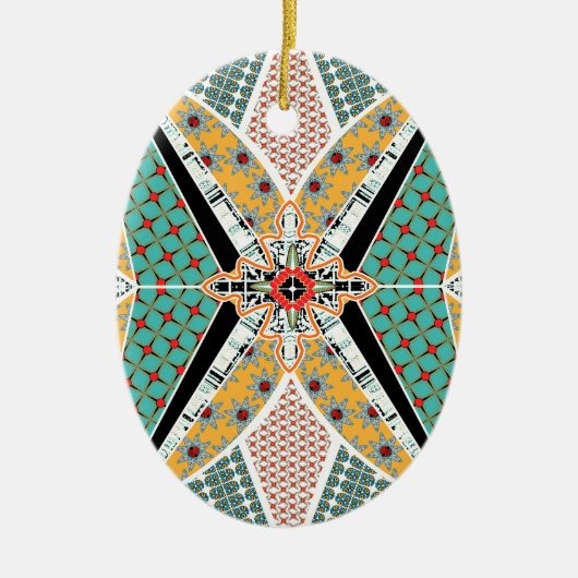 Modern Africa Center Vibrant Pattern Keramisch Ornament (Voorkant)