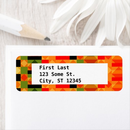 Modern African Kente Cloth Pattern Etiket (Insitu)