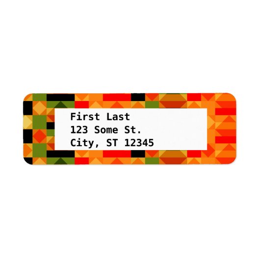 Modern African Kente Cloth Pattern Etiket (Voorkant)