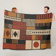 Modern African Mudcloth Sherpa Blanket Decor