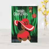 Modern Afrikaans-Amerikaans kerstWenskaart Kaart (Gele Bloem)