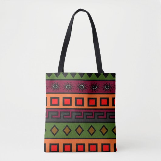 modern Afrikaans gekleurd patroon Tote Bag (Voorkant)