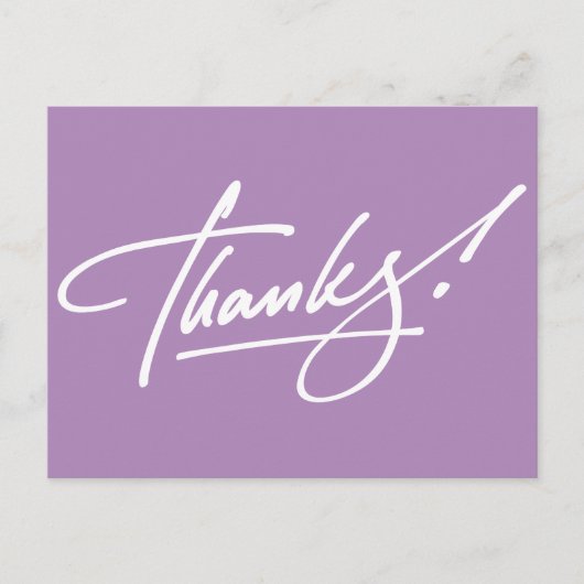 Modern Afrikaanse Violet bedankkaart Briefkaart (Voorkant)