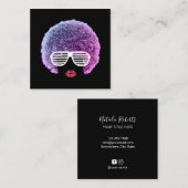 Modern Afro Hair Beauty Girl Mode Stylist Vierkante Visitekaartje (Voorkant / Achterkant)