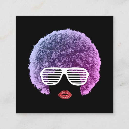 Modern Afro Hair Beauty Girl Mode Stylist Vierkante Visitekaartje (Voorkant)