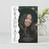 Modern Afstudeer Foto Tijdschrift Afstudeerfeest Kaart (Staand voorkant)