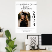 Modern Afstudeer Welkomstbord met Foto Poster (Thuiskantoor)