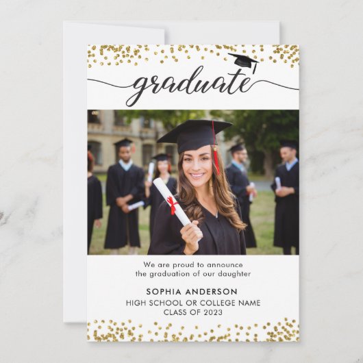 Modern Afstudeeraankondiging Kaart (Voorkant)