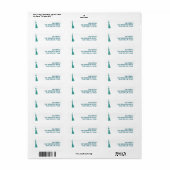 Modern afstudeeradreslabel etiket (Full Sheet)