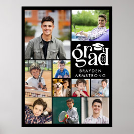 Modern Afstudeerder 10 Photo Collage Bold Type Pet Poster