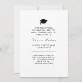 Modern Afstudeerder | 1 Foto-legant script Aankondiging (Achterkant)