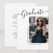 Modern Afstudeerder | 1 Foto-legant script Aankondiging (Voorkant / Achterkant)