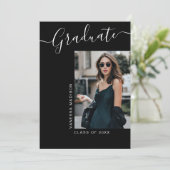 Modern Afstudeerder | 1 Foto-legant script Aankondiging (Staand voorkant)