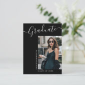 Modern Afstudeerder | 1 Foto-legant script Briefkaart (Staand voorkant)