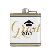 Modern Afstudeerder 2016 Gold Glitter Text Design Heupfles (Achterkant)