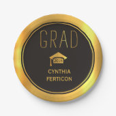 Modern Afstudeerder 2016 zwart, gouden afstudeerdo Papieren Bordje (Voorkant)