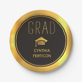 Modern Afstudeerder 2016 zwart, gouden afstudeerdo Papieren Bordje