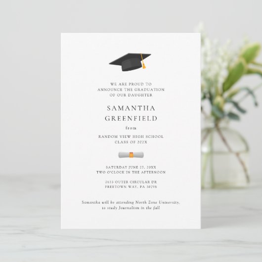 Modern Afstudeerder 2025 Foto Afstuderen Aankondiging (Staand voorkant)