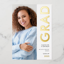 Modern Afstudeerder 2025 foto Gold Real Folie Aank Folie Uitnodiging