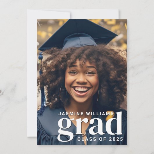 Modern Afstudeerder 2 Foto Afstuderen Aankondiging (Voorkant)