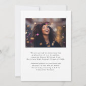 Modern Afstudeerder 2 Foto Afstuderen Aankondiging (Achterkant)