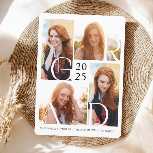 Modern Afstudeerder 4 foto's Eenvoudig Afstuderen Kaart