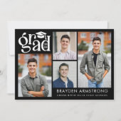 Modern AFSTUDEERDER 4 foto's Zwart Wit Kaart (Voorkant)