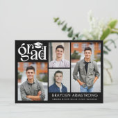 Modern AFSTUDEERDER 4 foto's Zwart Wit Kaart (Staand voorkant)