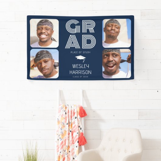 Modern AFSTUDEERDER 4x fotocollage Afstuderen Spandoek (Insitu)