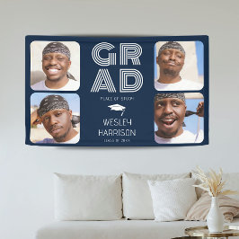 Modern AFSTUDEERDER 4x fotocollage Afstuderen Spandoek