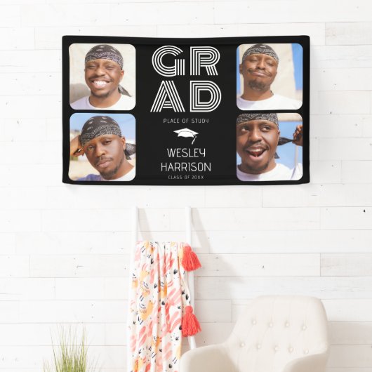 Modern AFSTUDEERDER 4x fotocollage Afstuderen Spandoek (Insitu)