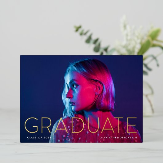 Modern Afstudeerder Aankondiging en Foto 2024 | FO (Staand Voorkant)