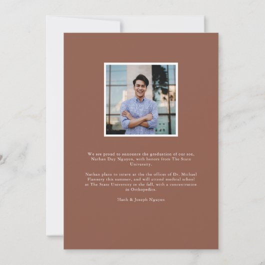 Modern Afstudeerder | Aankondiging foto-Afstuderen (Achterkant)