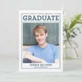 Modern Afstudeerder BEWERKBAAR KLEUR Afstuderen Kaart (Staand voorkant)