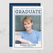 Modern Afstudeerder BEWERKBAAR KLEUR Afstuderen Kaart (Voorkant / Achterkant)
