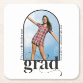 Modern AFSTUDEERDER Black Arch Foto Afstudeerfeest Kartonnen Onderzetters (Voorkant)