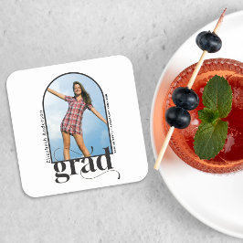 Modern AFSTUDEERDER Black Arch Foto Afstudeerfeest Kartonnen Onderzetters