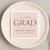 Modern Afstudeerder Blush Roze Afstuderen Servet