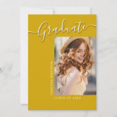 Modern Afstudeerder | Canarische geel 1 Foto legan Aankondiging (Voorkant)