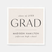 Modern Afstudeerder Cream Afstuderen Servet (Voorkant)
