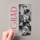 Modern Afstudeerder Foto Acryl Afstuderen Aankondi Acryl Uitnodigingen (Insitu (Draagbaar))