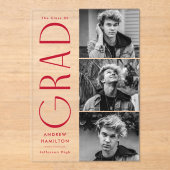 Modern Afstudeerder Foto Acryl Afstuderen Aankondi Acryl Uitnodigingen (Voorkant)