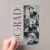 Modern Afstudeerder Foto Acryl Afstuderen Aankondi Acryl Uitnodigingen (Insitu (Draagbaar))