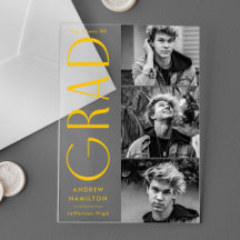 Modern Afstudeerder Foto Acryl Afstuderen Aankondi