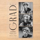 Modern Afstudeerder Foto Acryl Afstuderen Aankondi Uitnodigingen (Voorkant)