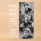 Modern Afstudeerder Foto Acryl Afstuderen Aankondi Uitnodigingen (Voorkant)