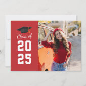Modern Afstudeerder Foto Afstuderen 2025 Party Kaart (Voorkant)