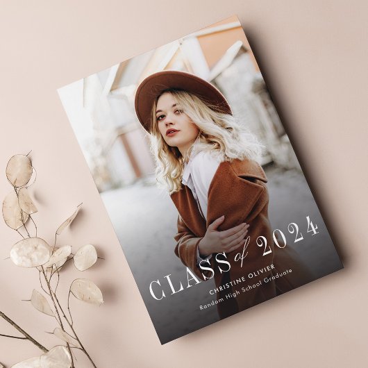 Modern Afstudeerder Foto Afstuderen Aankondiging