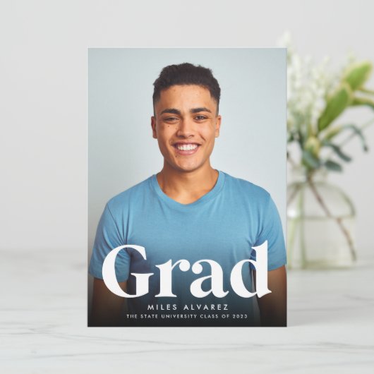 Modern Afstudeerder | Foto-Afstuderen Aankondiging (Staand voorkant)